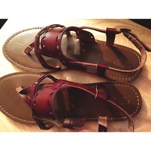 MOSSIMO BROWN “LEATHER” STRAP SANDALS